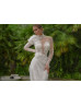 High Neck Ivory Lace Tulle Slit Sexy Wedding Dress